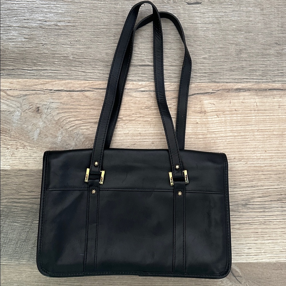 Vintage leather east west shoulder bag - Picture 4 of 10